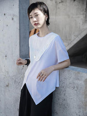 Casual Loose Split-Joint Button T-Shirt