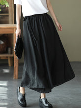 Printed Copper Acetate Yarn Elastic Waist Skirt