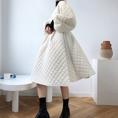 V-Neck Solid Thick Midi Dress