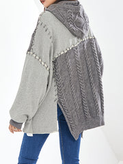 Women Casual Hooded Solid Color Sweatshirt