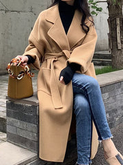 Retro Solid Color Long Outwear