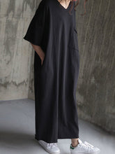 V-Neck Half Sleeves Casual Maxi Dress