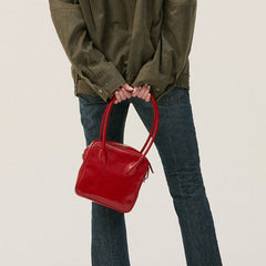 Patent Leather Retro Simple Single Shoulder Small Square Bag