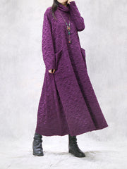 Vintage Textured Loose Casual Dress