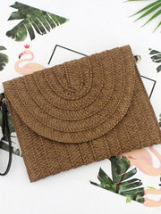 Solid Fuzzy Ball Weaving Sling Bag