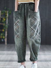 Women Washed Loose High Waist Slimming Casual Pants