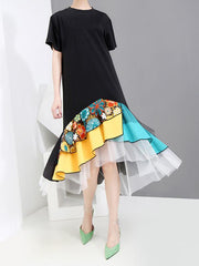 Casual Split-joint Gauze Long Dress