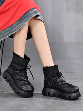 Women's Vintage Round Toe Solid Color Boots
