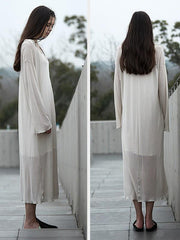 Two Pieces Inner Dress&See-through Long Dress