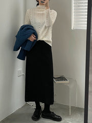 Simple Splicing Grain Leisure Sweater