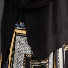 Vintage Patchwork Striped Midi Dress