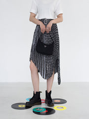 Irregular Letter Printed Simple Skirt