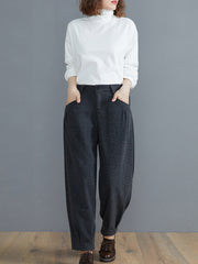 Women Loose High Waist Lantern Wide Leg Casual Pants