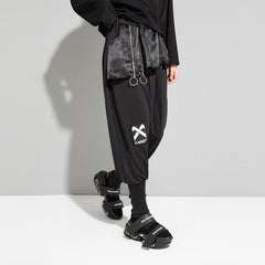 Casual Loose High Waist Harem Pants With Zipper Decoration