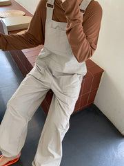 Loose Casual Solid Color Strap Jumpsuit