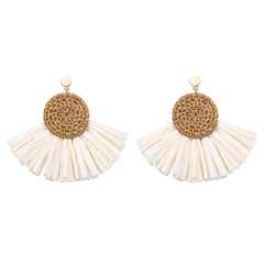 Bohemian Rattan Tassel Earrings