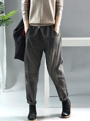 Casual Elastic Waist Split-joint Jean Pants