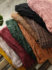 Retro Casual Pleated Solid Color Long Shawl Scarf