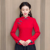 Retro Oriental Charm Tang Cheongsam Top