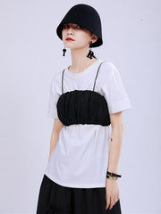 Original Two-Pieces Bishop Sleeve Round-Neck T-Shirt