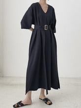 Loose A-Line Belt Thin Graceful Long Dress