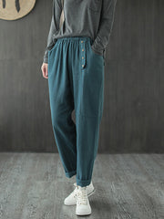 Casual Solid Empire Capri-Pants Bottoms