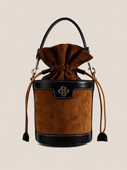 Vintage Mini Frosted Drawstring Bucket Bag