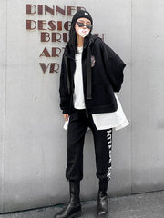 Women Printed Patchwork Hoodie