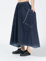 Women Irregular Solid Color Casual Skirt