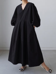 Simple And Loose Casual V-Neck Dress
