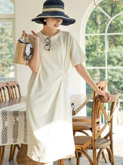 Solid Loose Simple Kink Dress