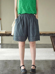 Artistic Retro Hollow Embroidered Shorts