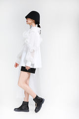 Irregular Stitching Pleated Shirt Skirt