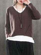 5Color Comfortable Cotton Split-Joint Tops