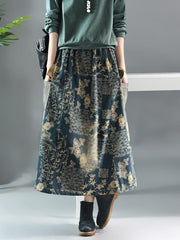 Floral Printed A-line Pocket Skirt