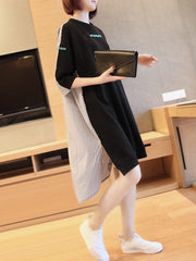 Original Striped Round-Neck Shirt Dress