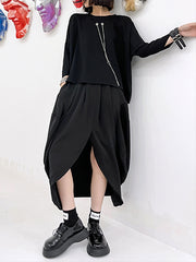 Women Irregular Slit High Waist Skirt