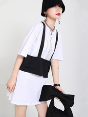 Two Pieces Printed Irregular Dress