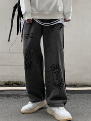 Straight Leg Printed Causal Pants