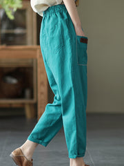 Retro Loose Split-joint Casual Harem Pants