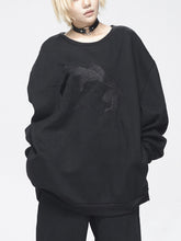 Women Printed Round Neck Loose Sweatshirt