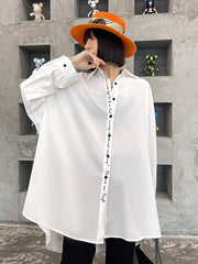 Lapel Solid Color Print Blouses Shirts Top