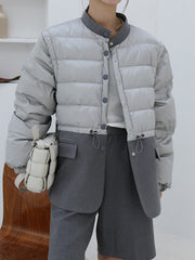 Women Stitching Contrast Color Casual Coat