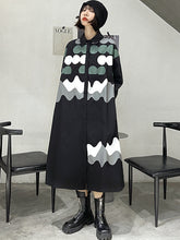 Printed Long Sleeve Loose Casual Midi Shirt Dress