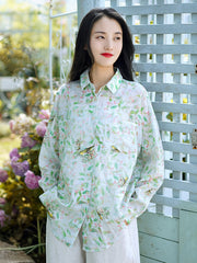 Women Printed Loose Long Sleeve Shirt