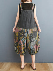 Strap Stitching Loose Printed Lantern Casual Pants