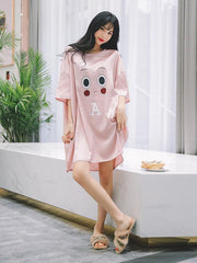 Loose Comfortable Cartoon Print Dress Pajamas