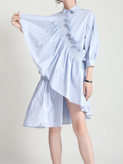 Original Urban Pleated Solid Midi Dress