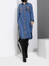 Women Loose Slim Striped Long Sleeve Dress