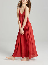 Inwrought Backless V Neck Maxi Dress